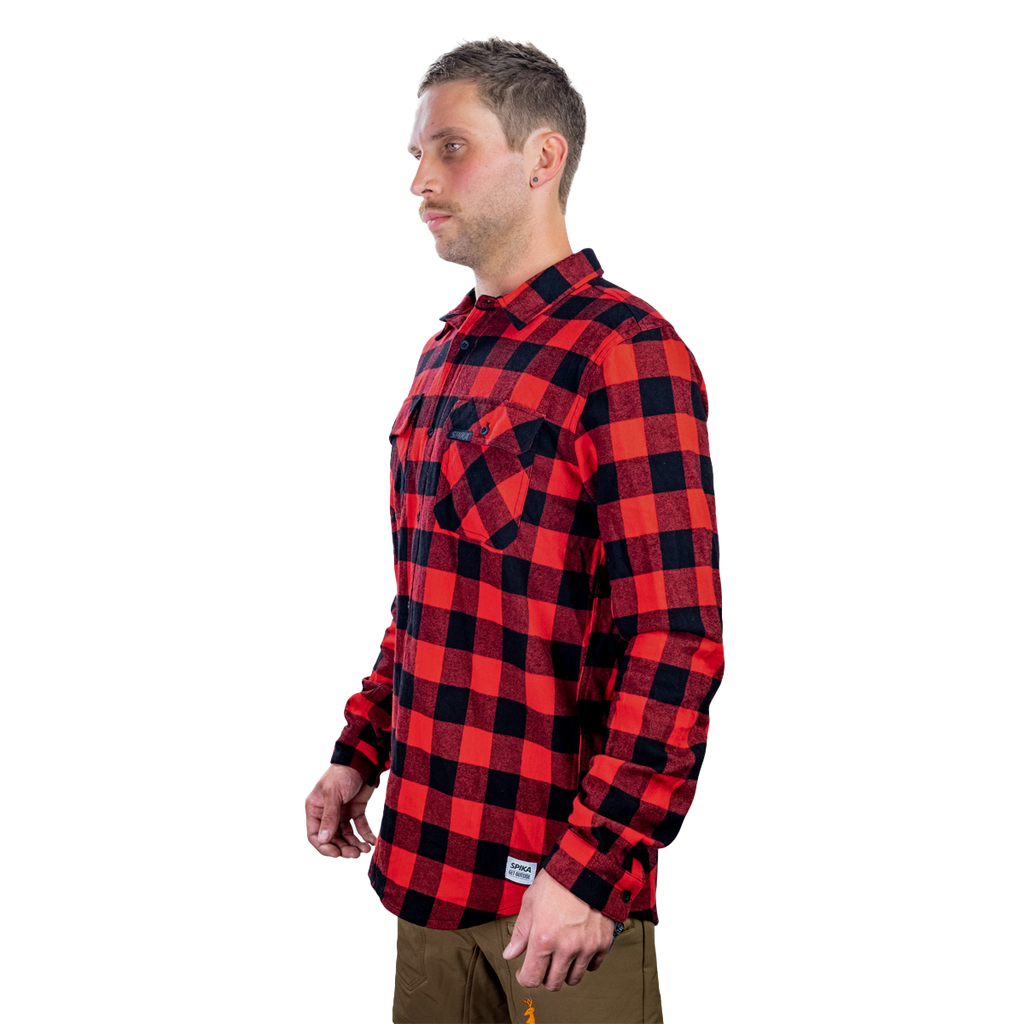 GO Casual Check Shirt - Mens - Red - Model 2