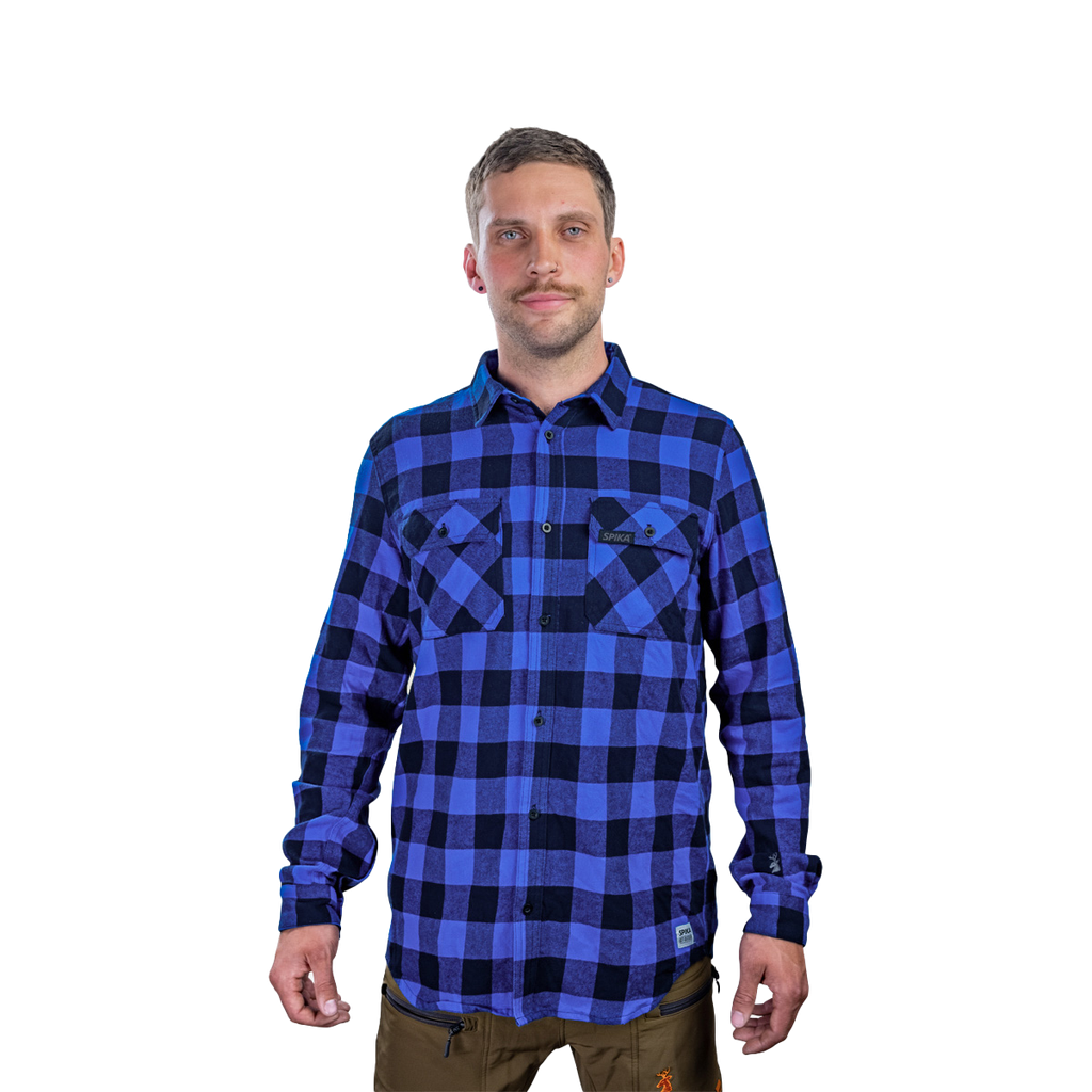 GO Casual Check Shirt - Mens - Blue - Model 1