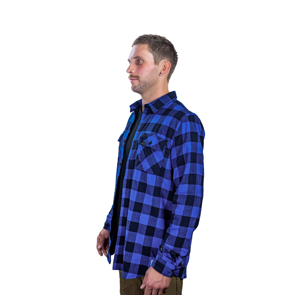 GO Casual Check Shirt - Mens - Blue - Model 2