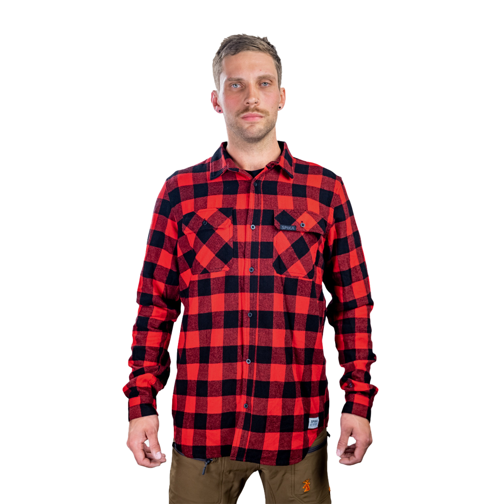 GO Casual Check Shirt - Mens - Red - Model 1