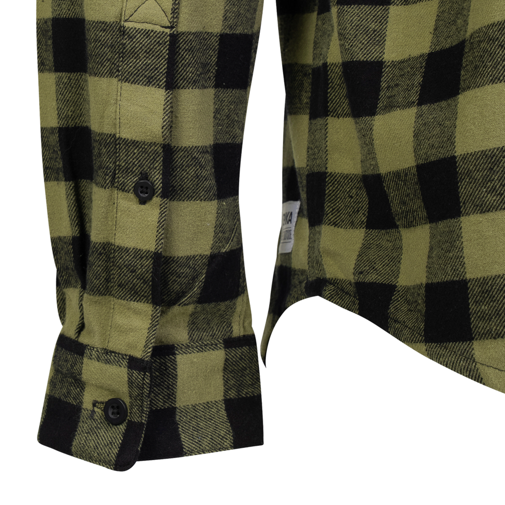 Flannel Check Shirt - Mens - Moss Green